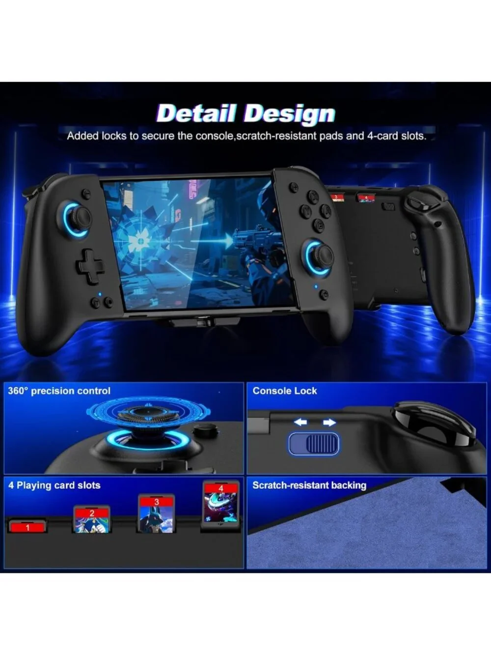 Enhanced Switch Controller with Hall Effect Joysticks, RGB Lighting & Turbo